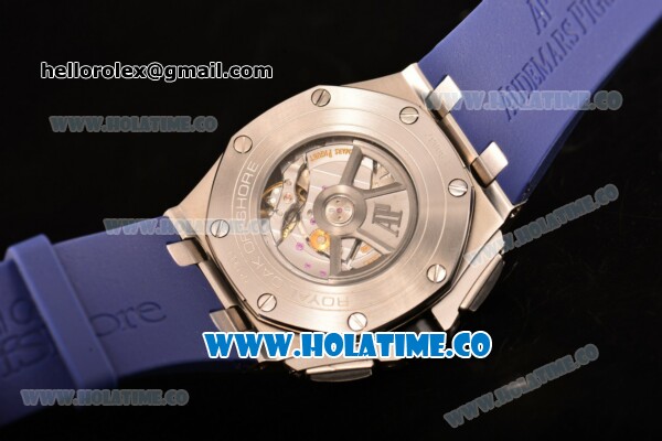 Audemars Piguet Royal Oak Offshore Chrono Clone AP Calibre 3126 Automatic Steel Case with Blue Dial Stick Markers and PVD Bezel (EF) - Click Image to Close